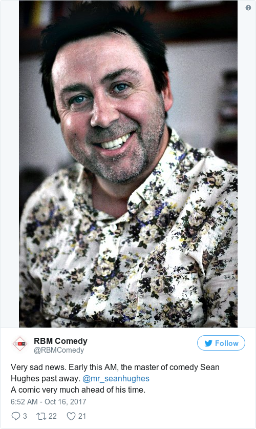 Irish comedian Sean Hughes has died aged 51 · TheJournal.ie