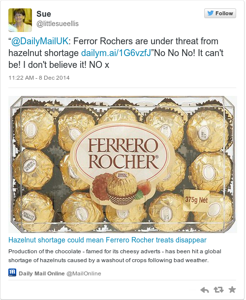 Fear not the hazelnut shortage will NOT affect Ferrero Rocher supply