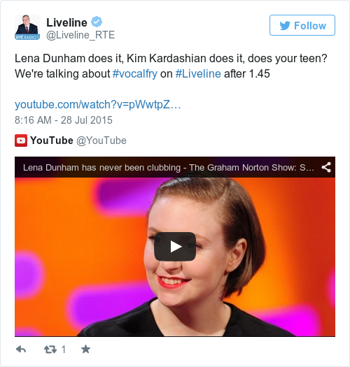 lena dunham vocal fry what is the deal with the croaky throat noise the lena dunham vocal fry what is the deal with the croaky throat noise the