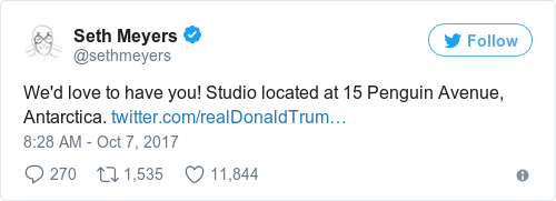 Tweet by @Seth Meyers