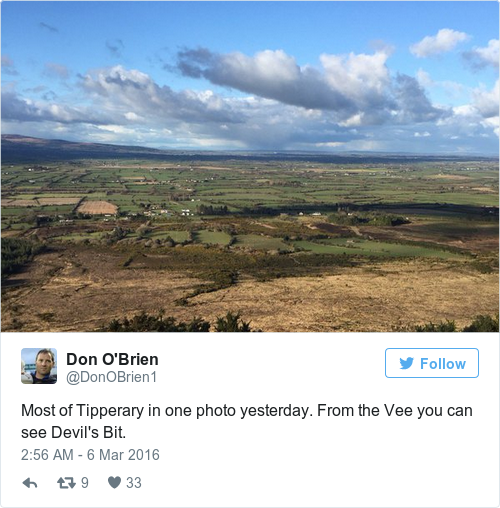 The Vee in Tipperary has some of the most spectacular views in all of