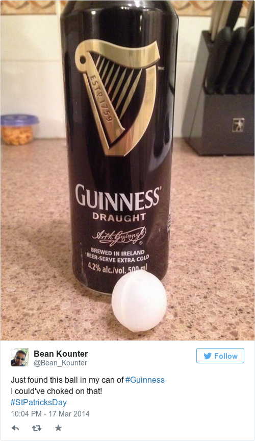 someone cut the widget out of a can of guinness because they thought