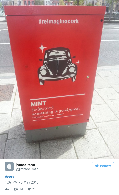 These spraypainted definitions of Cork slang words have popped up all