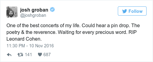 Tweet by @josh groban