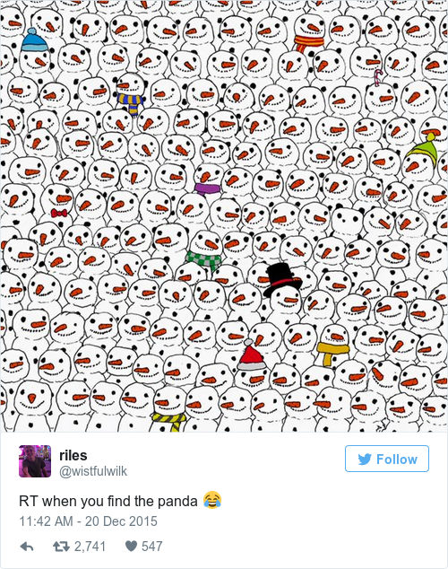 everyone is going mad trying to find the panda in this festive photo