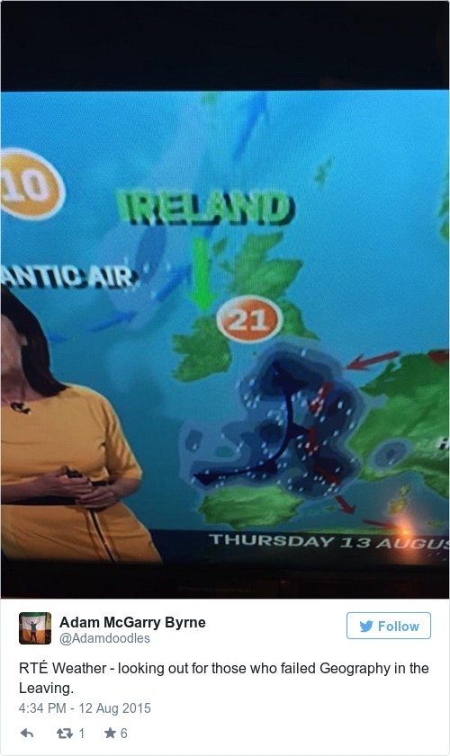 RTÉ weather gave us all an unnecessary geography lesson