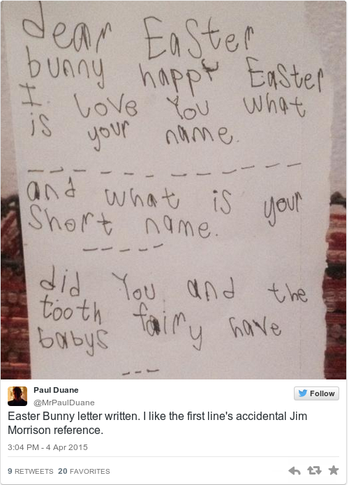 an irish kid wrote the cutest easter bunny letter of all time letter from easter bunny