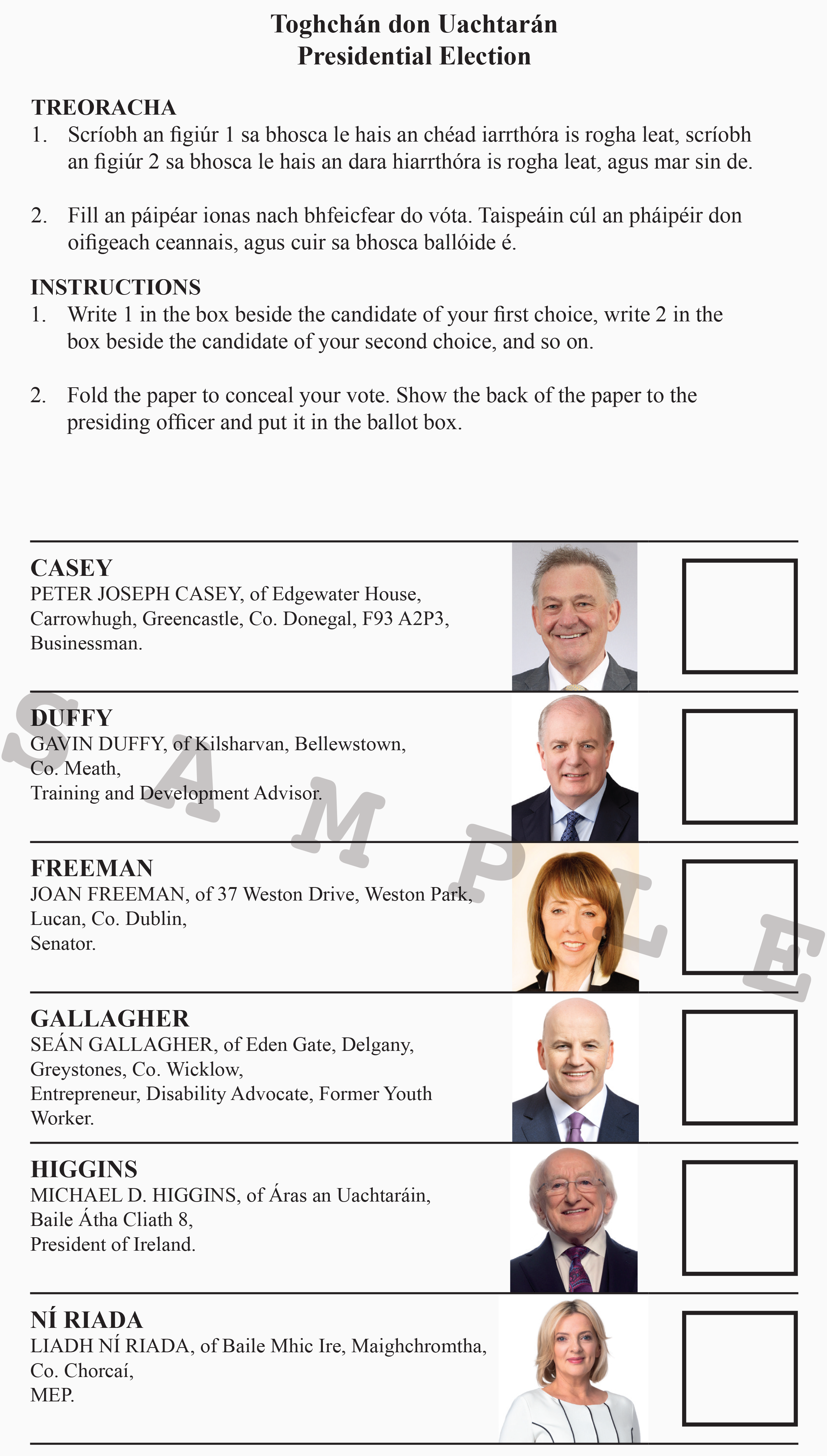 Ballot Paper Sample 2024 Shena Vivyanne