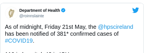 Tweet by @Department of Health