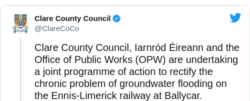 Tweet by @Clare County Council