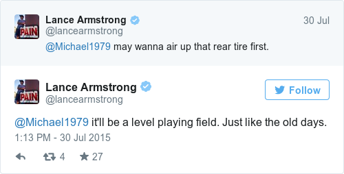 Tweet by @Lance Armstrong