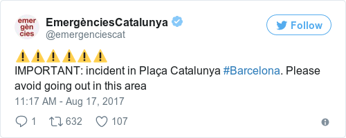 Tweet by @EmergènciesCatalunya