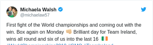 Tweet by @Michaela Walsh