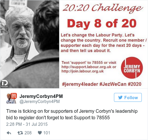 Tweet by @JeremyCorbyn4PM