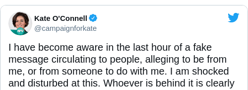 Tweet by @Kate O'Connell