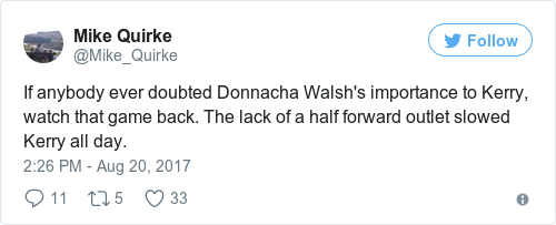 Tweet by @Mike Quirke