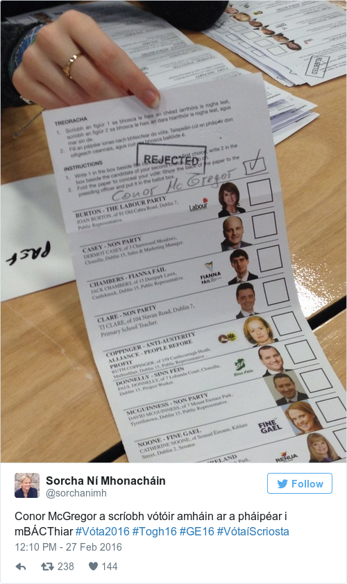 Tweet by @Sorcha Ní Mhonacháin