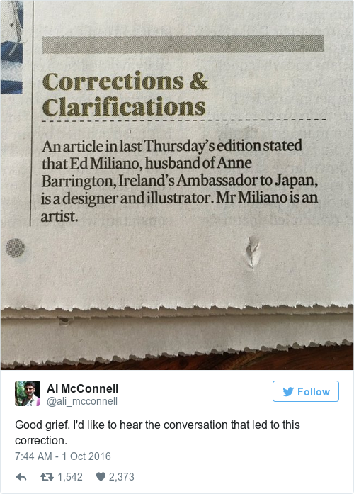 Tweet by @Al McConnell
