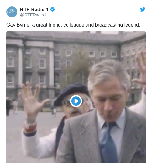 Tweet by @RTÉ Radio 1