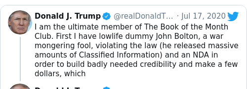 Tweet by @Donald J. Trump