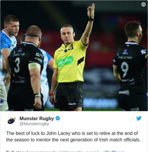 Tweet by @Munster Rugby
