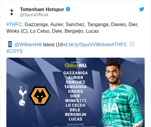 Tweet by @Tottenham Hotspur