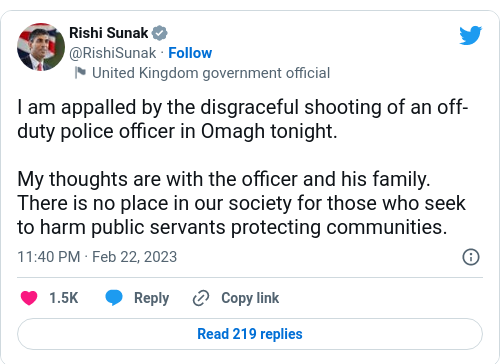 Tweet by @Rishi Sunak