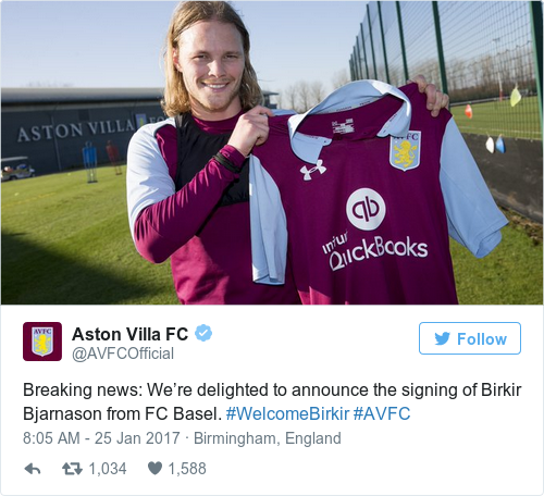 Tweet by @Aston Villa FC