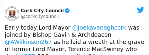 Tweet by @Cork City Council