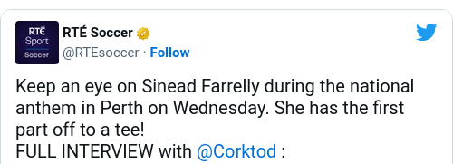 Tweet by @RTÉ Soccer