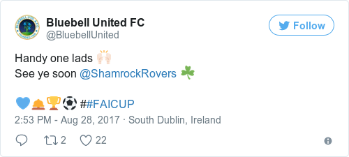 Tweet by @Bluebell United FC