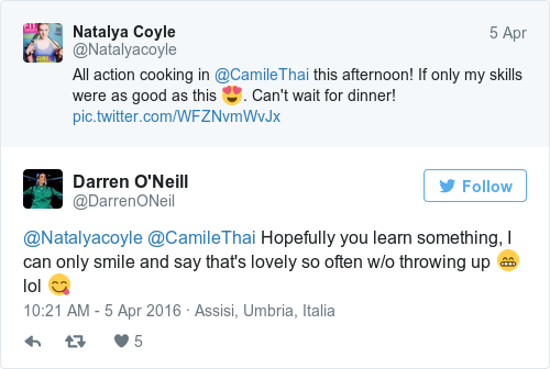 Tweet by @Darren O'Neill