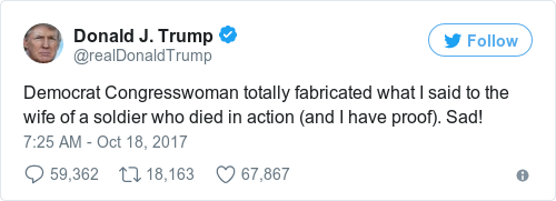 Tweet by @Donald J. Trump