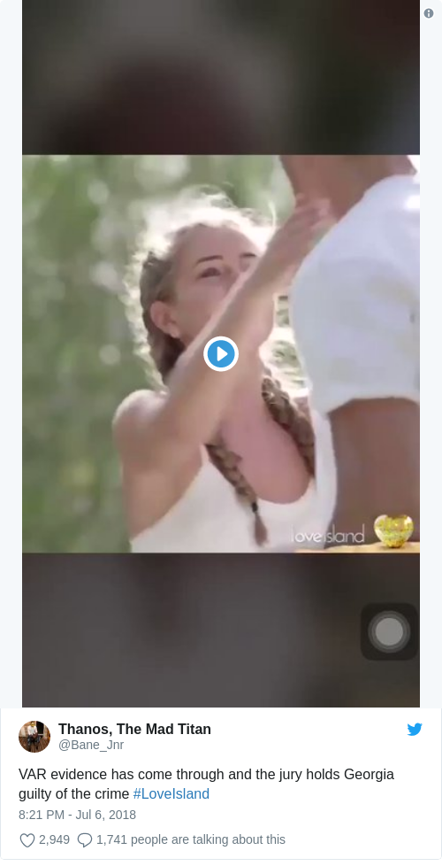 Tweet by @Thanos, The Mad Titan