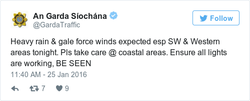Tweet by @An Garda Síochána