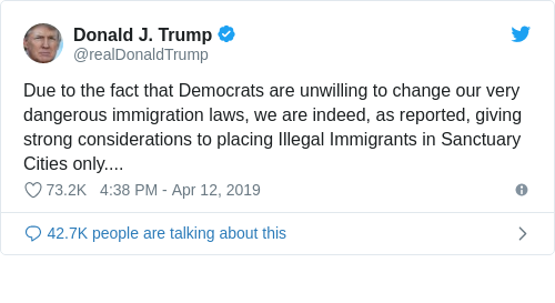Tweet by @Donald J. Trump