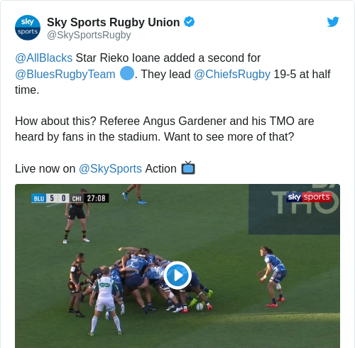 Tweet by @Sky Sports Rugby Union