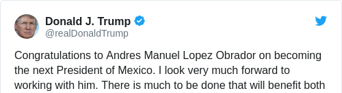 Tweet by @Donald J. Trump