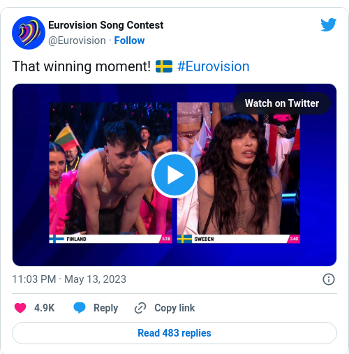 Tweet by @Eurovision Song Contest