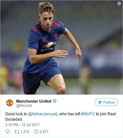 Tweet by @Manchester United