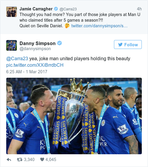 Tweet by @Danny Simpson