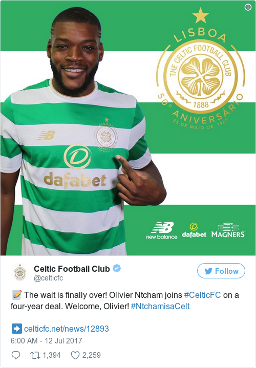 Tweet by @Celtic Football Club