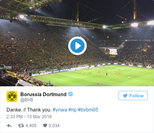 Tweet by @Borussia Dortmund