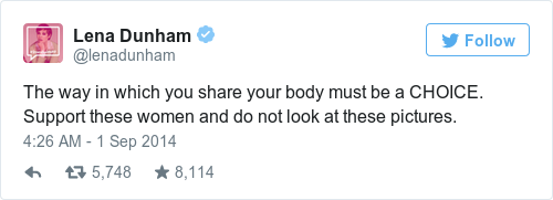 Tweet by @Lena Dunham