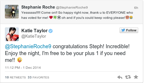 Tweet by @Katie Taylor