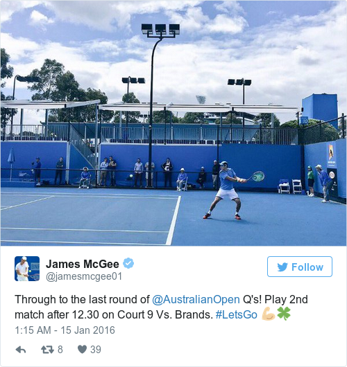 Tweet by @James McGee