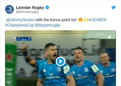 Tweet by @Leinster Rugby