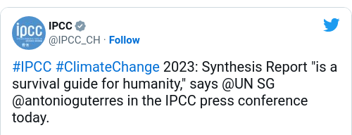 Tweet by @IPCC