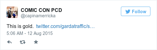 Tweet by @COMIC CON PCD