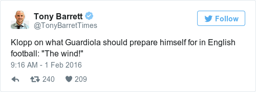 Tweet by @Tony Barrett